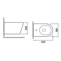 Подвесное биде Vincea Q-Line VB1-11G1B, золото/черный, VB1-11G1B