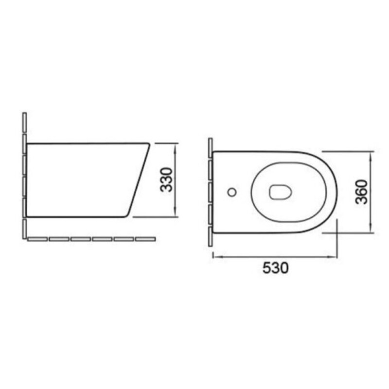 Подвесное биде Vincea Q-Line VB1-11G1B, золото/черный, VB1-11G1B