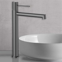 Смеситель Vincea Desire VBF-1D2GM для накладной раковины, высокий, воронёная сталь, gunmetal