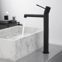 Смеситель Vincea Desire VBF-1D2MB для накладной раковины, высокий, черный матовый