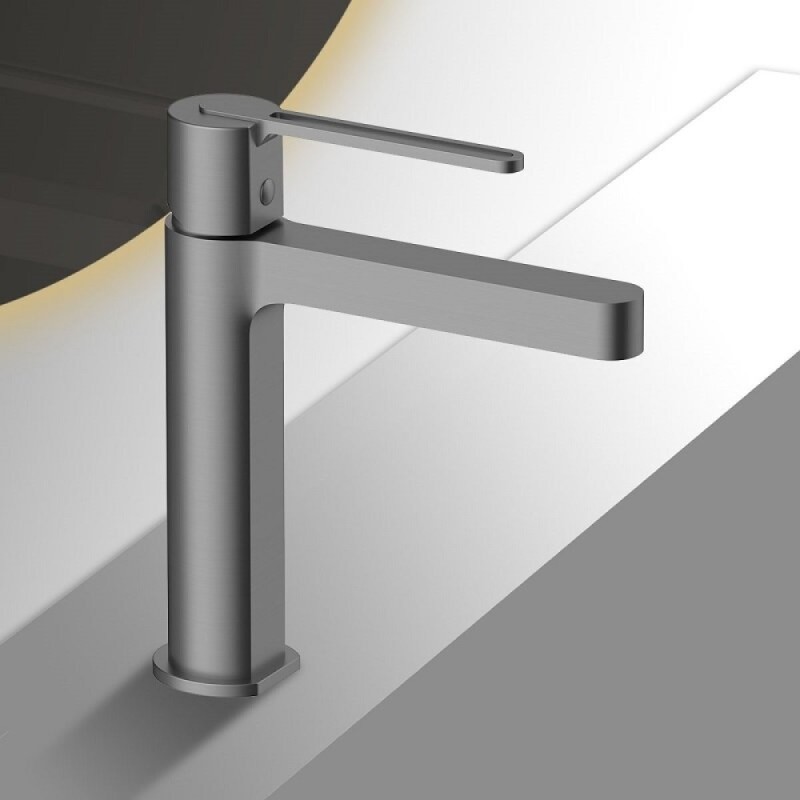 Смеситель Vincea Rondo VBF-1R1GM для раковины, воронёная сталь, gunmetal