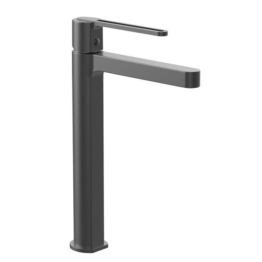 Смеситель Vincea Rondo VBF-1R2GM для раковины, воронёная сталь, gunmetal