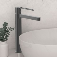 Смеситель Vincea Rondo VBF-1R2GM для раковины, воронёная сталь, gunmetal