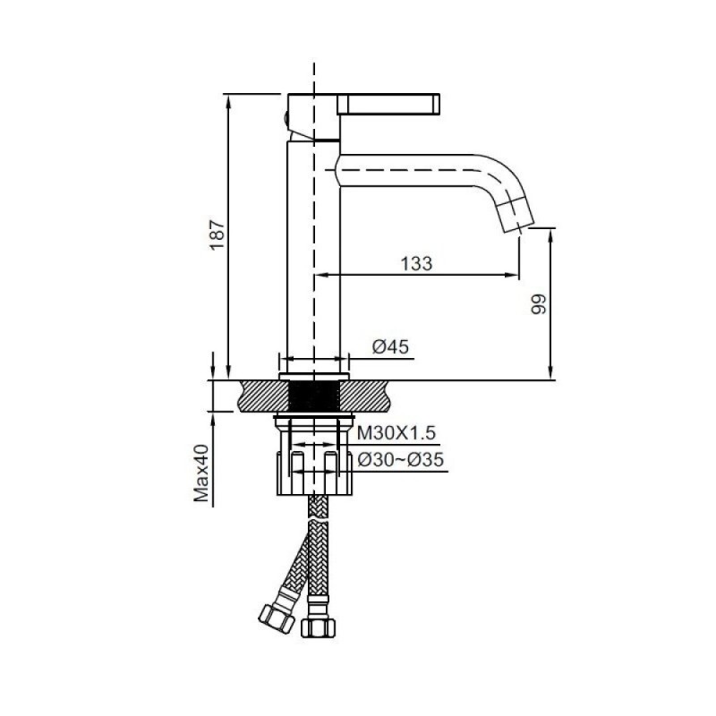 Смеситель для раковины Vincea Villa VBF-1VL1MB, черный
