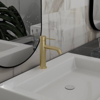 Смеситель Vincea City VBF-2C1BG, для раковины, золото брашированное