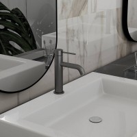 Смеситель Vincea City VBF-2C1GM, для раковины, вороненая сталь