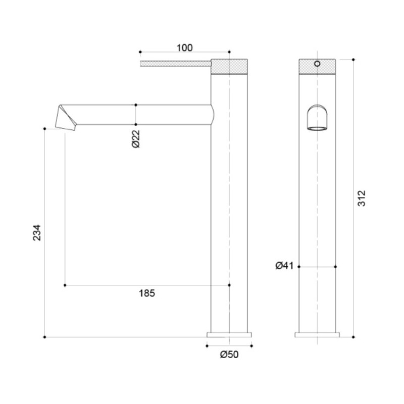 Смеситель Vincea Rim VBF-2RM2GM, для раковины, вороненая сталь