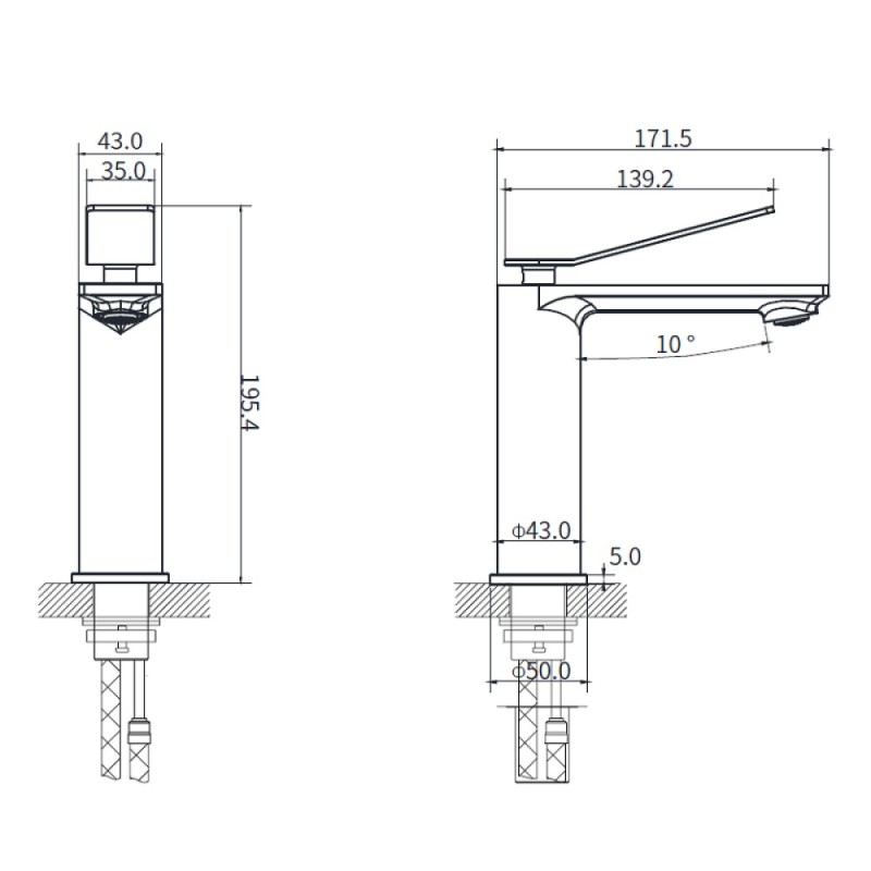Смеситель Vincea Verse VBF-2VE1CH, для раковины, хром