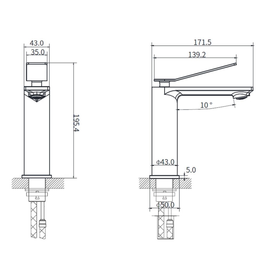 Смеситель Vincea Verse VBF-2VE1CH, для раковины, хром