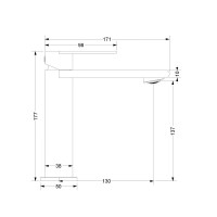 Смеситель Vincea Vogue (SS) VBF-2VS1GM, для раковины, вороненая сталь