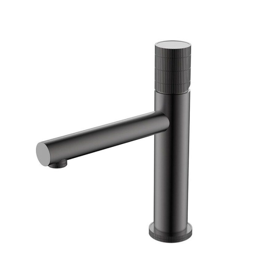 Смеситель Vincea Groove VBF-4G1GM для раковины, воронёная сталь, gunmetal