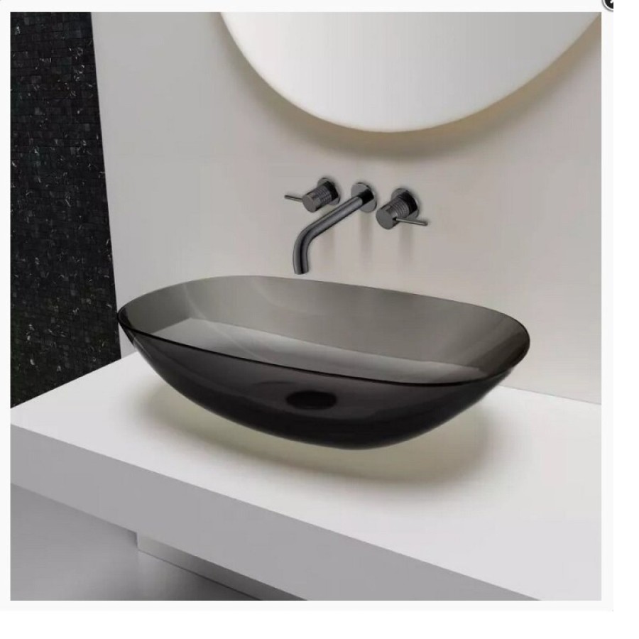 Смеситель Vincea Groove VBFW-4G1GM для раковины, воронёная сталь, gunmetal