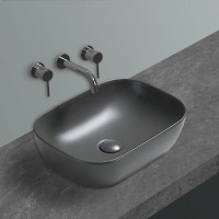 Раковина Vincea, 45 х 33 см, накладная, цвет антрацит матовый, VBS-102MA