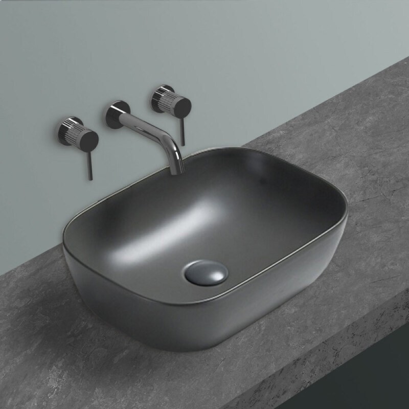 Раковина Vincea, 45 х 33 см, накладная, цвет антрацит матовый, VBS-102MA