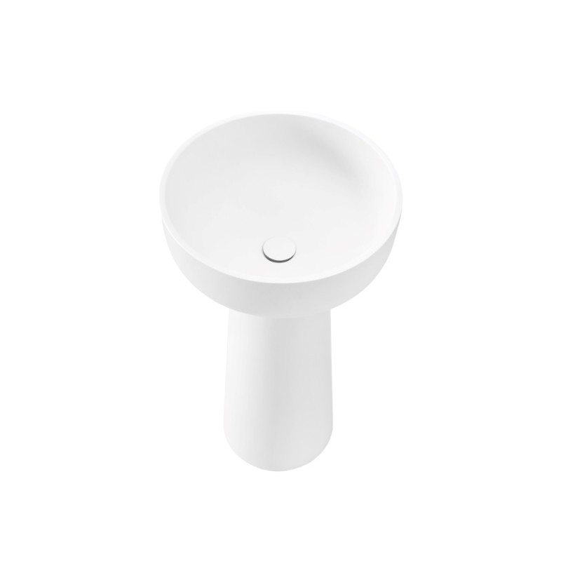 Раковина из искусственного камня Vincea VBS-4SP02MW, 480*480*850, напольная, цвет белый матовый