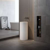 Раковина Vincea, 40 х 40 см, напольная, искусственный камень, цвет белый матовый, VBS-6SP01MW