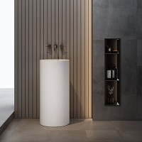 Раковина Vincea, 40 х 40 см, напольная, искусственный камень, цвет белый матовый, VBS-6SP01MW