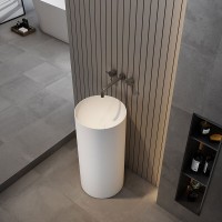 Раковина Vincea, 40 х 40 см, напольная, искусственный камень, цвет белый матовый, VBS-6SP01MW