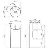 Раковина Vincea, 40 х 40 см, напольная, искусственный камень, цвет белый матовый, VBS-6SP01MW