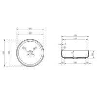 Раковина Vincea, 45 х 45 см, накладная, прозрачная, цвет черный, VBS-6T16B