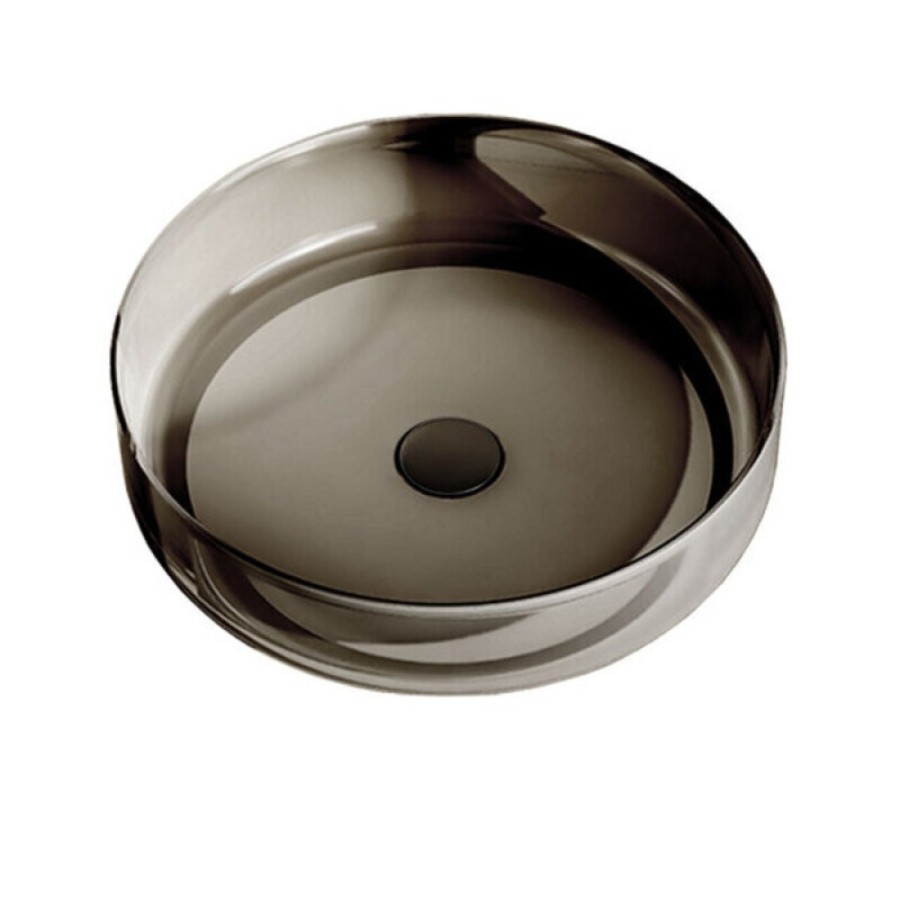 Раковина Vincea, 45 х 45 см, накладная, прозрачная, цвет черный, VBS-6T16B