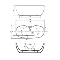 Ванна акриловая Vincea 170 x 80 см, VBT-405B-1700, щелевой перелив