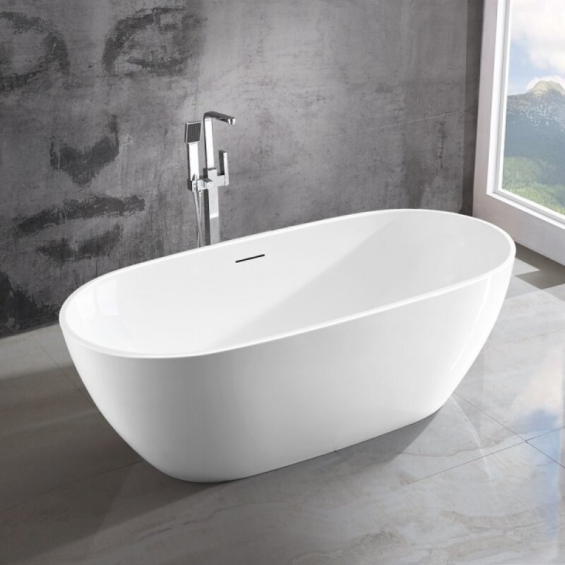 Ванна акриловая Vincea VBT-408-1500, 150 x 80 см, щелевой перелив, цвет белый