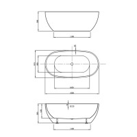 Ванна акриловая Vincea VBT-408-1600 белая 160 x 81.5 см, щелевой перелив
