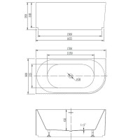 Ванна акриловая Vincea VBT-428-1700L/VBT-428-1700R, 170 x 80 см, слив-перелив в комплекте, левая/правая, цвет белый