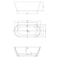Ванна акриловая Vincea VBT-4291-1700, 170 x 80 см, щелевой перелив, цвет белый