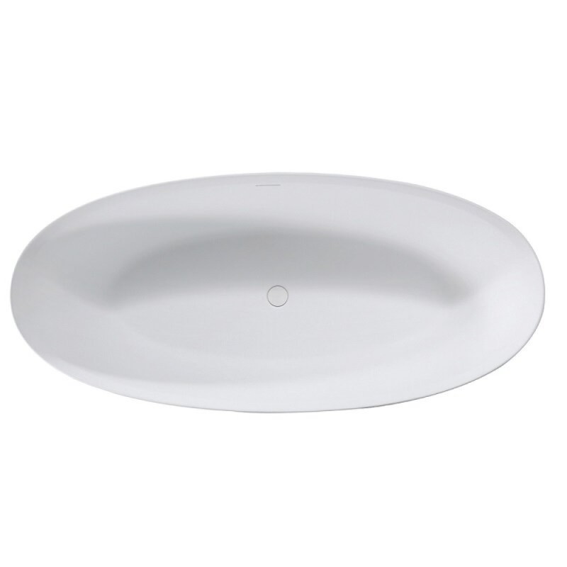Ванна из искусственного камня Vincea VBT-4S01MW, 170 x 76 см, слив-перелив в комплекте, белый матовый