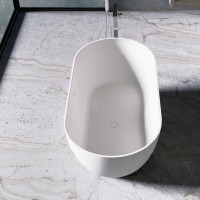 Ванна из искусственного камня Vincea VBT-4S04MW, 170 x 80 см, слив-перелив в комплекте, белый матовый