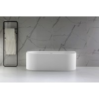 Ванна из искусственного камня Vincea VBT-4S07-1700MW, 1700*800*550, белый мат., слив-перелив в комплекте
