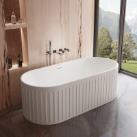 Ванна из искусственного камня Vincea VBT-4S09MW, 1700*750*550, белый мат., слив-перелив в комплекте