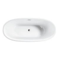 Ванна акриловая Vincea VBT-509, 165 x 75 см, слив-перелив хром в комплекте, белая