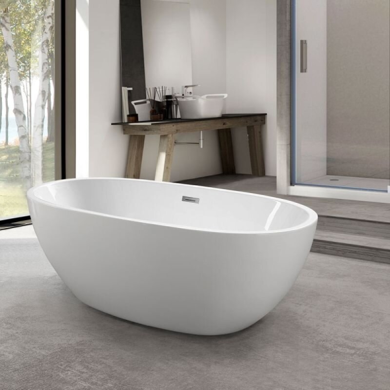 Ванна акриловая Vincea VBT-509, 165 x 75 см, слив-перелив хром в комплекте, белая
