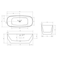 Ванна акриловая Vincea 170 x 75 см, слив-перелив в комплекте, цвет белый, VBT-630