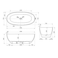 Ванна Vincea VBT-6T01BR, 170 x 75 см, искусственный камень, цвет янтарь