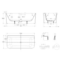 Ванна акриловая Vincea VBT-702-1700, 170 x 80 см, белая