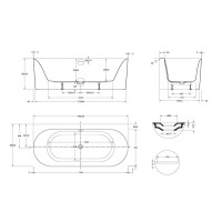 Ванна акриловая Vincea VBT-703-1800, 180 x 80 см, белая