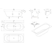 Ванна акриловая Vincea VBT-710-1700, 170 x 75 см, белая