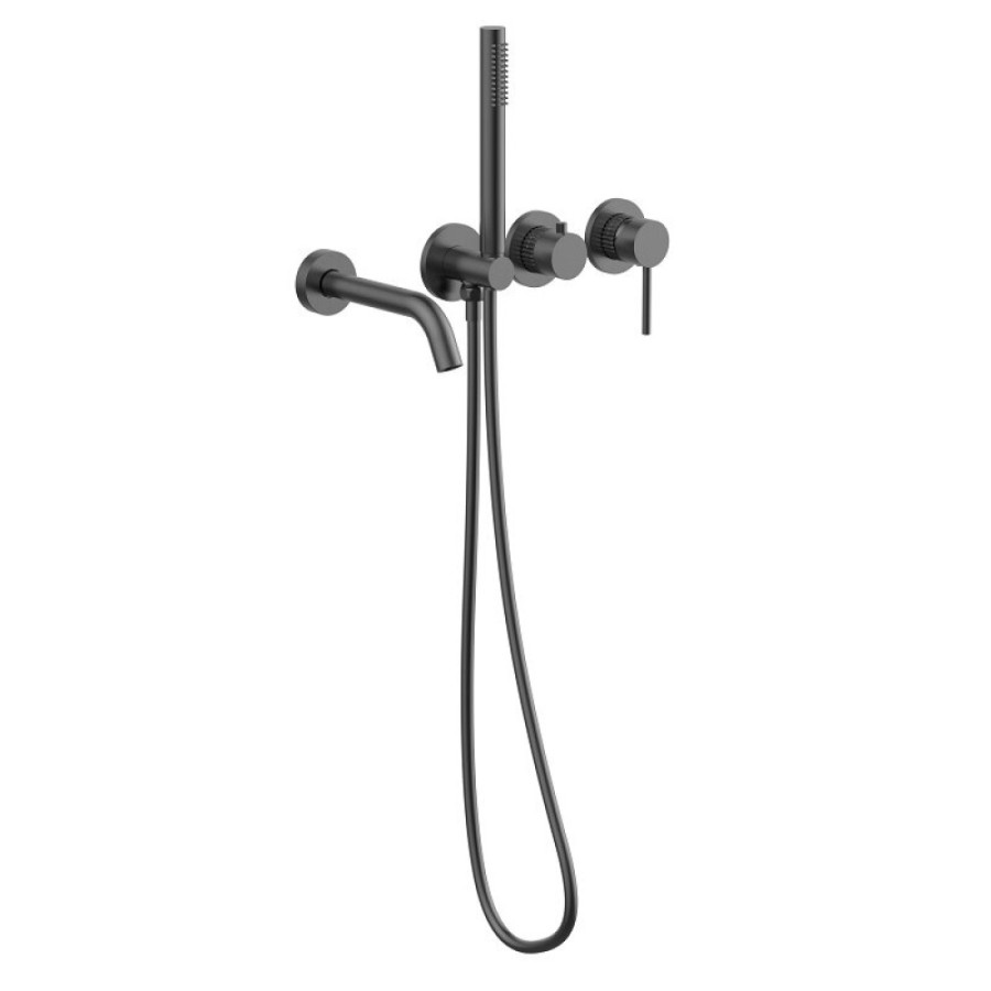 Смеситель для ванны Vincea Groove VBTW-4G1GM, встраиваемый, цвет вороненая сталь