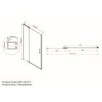 Душевая дверь Vincea Extra VDP-1E, 100/110 см, распашная, стекло тонированное, профиль черный, VDP-1E1011CGB