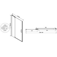 Душевая дверь Vincea Extra VDP-1E, 100/110 см, распашная, стекло прозрачное, профиль хром, VDP-1E1011CL