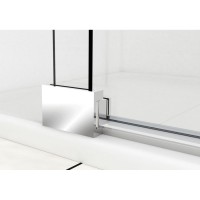 Душевая дверь Vincea Extra VDP-1E, 100/110 см, распашная, стекло прозрачное, профиль черный, VDP-1E1011CLB
