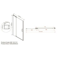 Душевая дверь Vincea Extra VDP-1E 110/120 см распашная, стекло тонированное, профиль черный, VDP-1E1112CGB