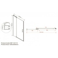 Душевая дверь Vincea Extra VDP-1E 110/120 см распашная, стекло прозрачное, профиль черный, VDP-1E1112CLB