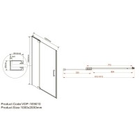 Душевая дверь Vincea Extra VDP-1E 90/100 см распашная, стекло тонированное, профиль черный, VDP-1E9010CGB