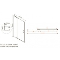 Душевая дверь Vincea Extra VDP-1E 90/100 см распашная, стекло прозрачное, профиль черный, VDP-1E9010CLB