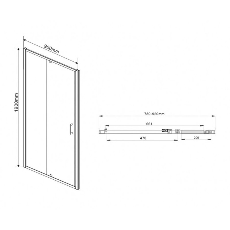 Душевая дверь Vincea Intra VDP-1I8090CL, 80/90 см, распашная, стекло прозрачное, хром